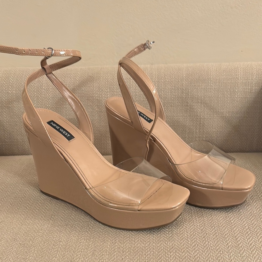 Nine West Tan Wedge Sandals